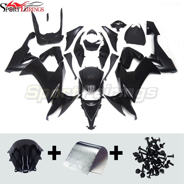 Sportfairings Fairing Kit fit for Kawasaki Ninja ZX10R 2008 - 2010 - Gloss Black Matte Black
