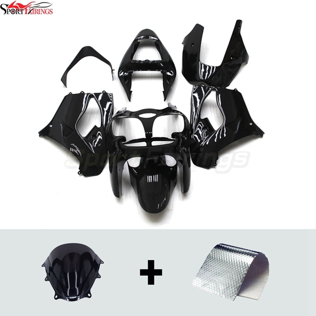 Sportfairings Fairing Kit fit for Kawasaki Ninja ZX9R 2002 - 2003 - Gloss Black