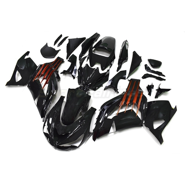 Sportfairings Fairing Kit fit for Kawasaki Ninja ZX14R 2012 - 2021 - Black Orange