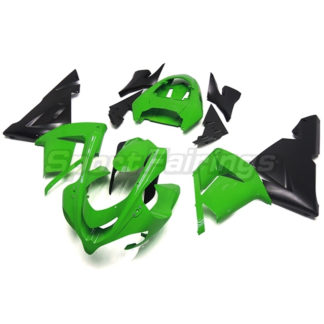 Sportfairings Fairing Kit fit for Kawasaki Ninja ZX10R 2004 - 2005 - Green Black