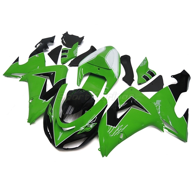 Sportfairings Fairing Kit fit for Kawasaki Ninja ZX10R 2006 - 2007 - Green Black White