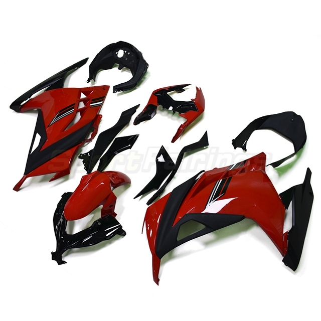 Sportfairings Fairing Kit fit for Kawasaki Ninja 300 2013 - 2017 - Red Black