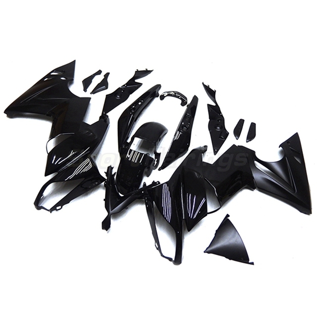 Sportfairings Fairing Kit fit for Kawasaki Ninja 650R 2009 - 2011 - Gloss Black Matte Black