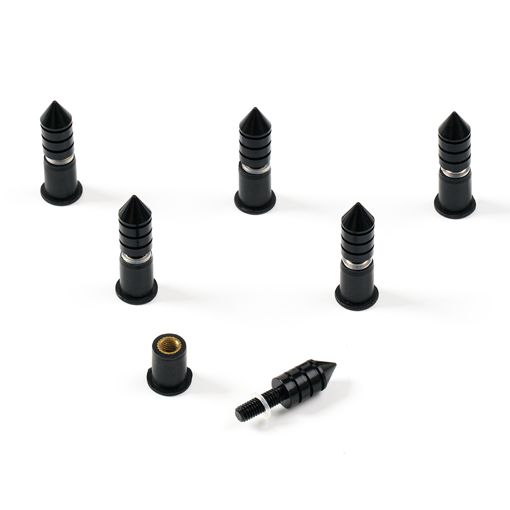 Sportfairings Universal Aluminum Sharp Threaded Windshield Bolts - Black