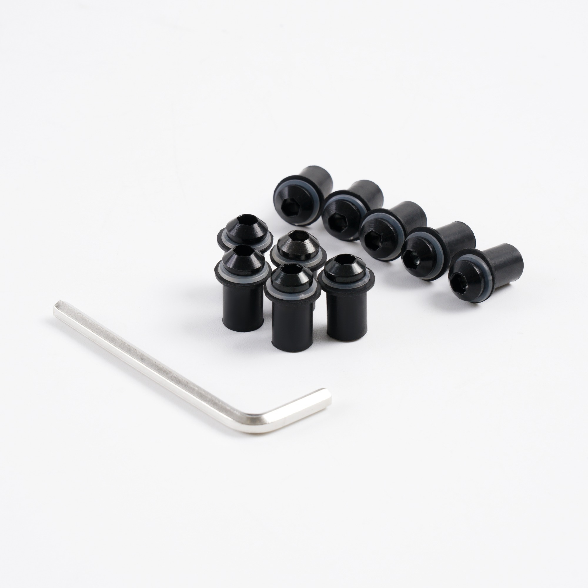 Sportfairings Universal Aluminum Round Smooth Windshield Bolts - Black