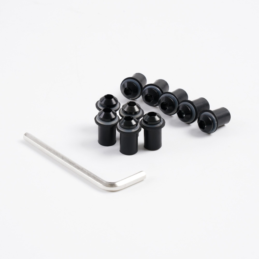 Sportfairings Universal Aluminum Round Smooth Windshield Bolts - Black