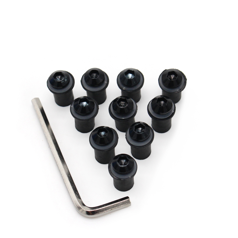 Sportfairings Universal Aluminum Round Smooth Windshield Bolts - Black