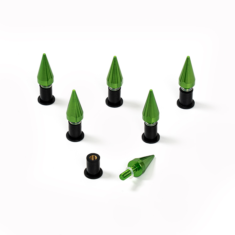 Sportfairings Universal Aluminum Sharp Smooth Windshield Bolts - Green