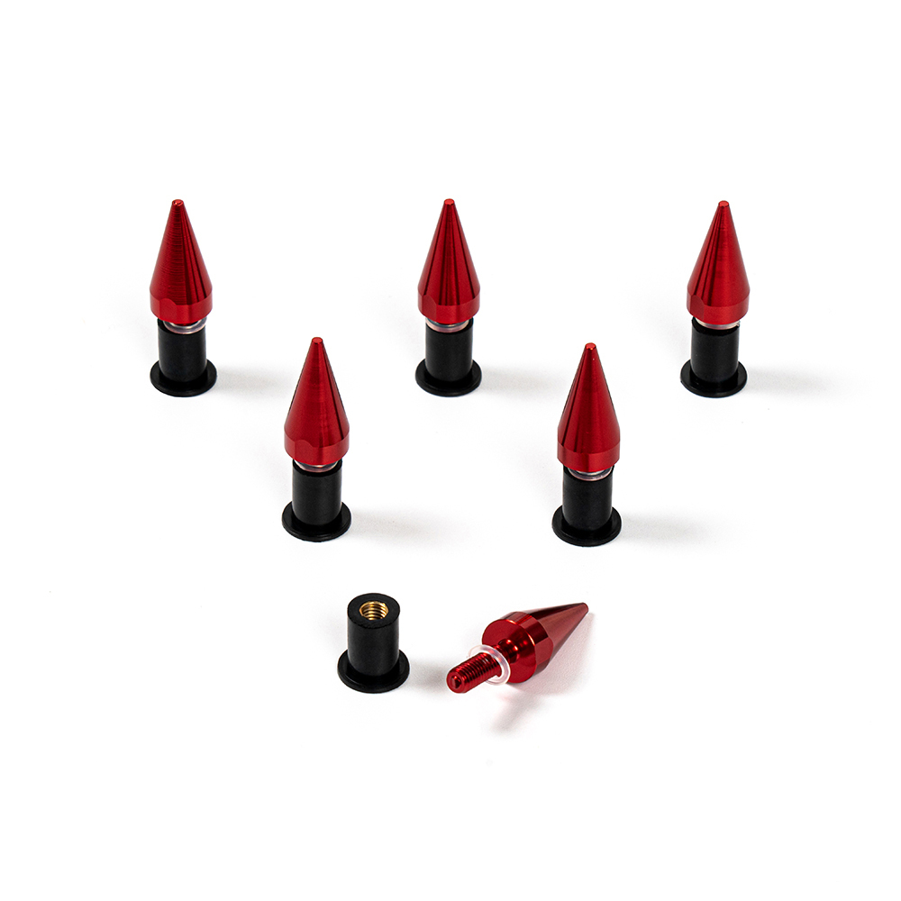 Sportfairings Universal Aluminum Sharp Smooth Windshield Bolts - Red