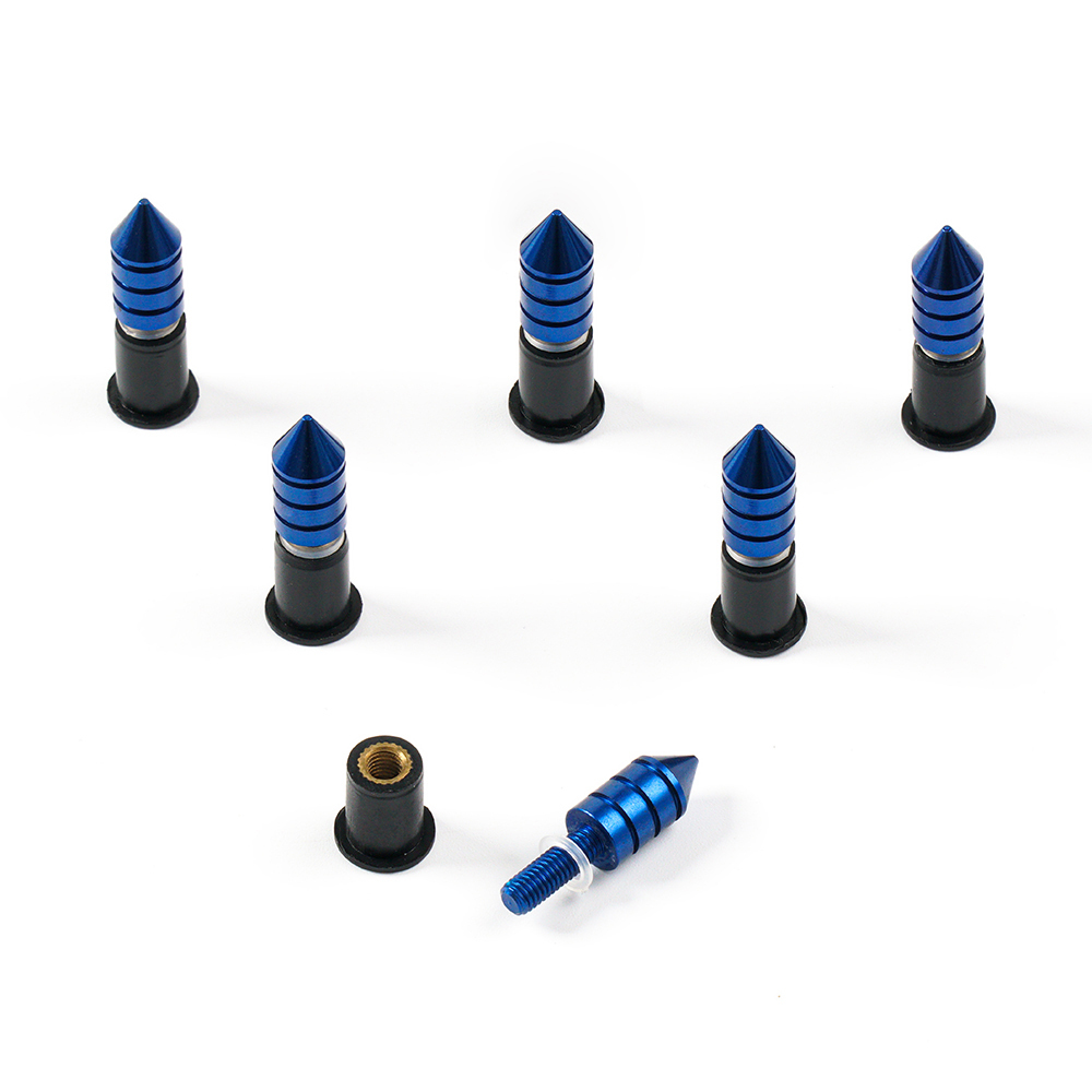 Sportfairings Universal Aluminum Sharp Threaded Windshield Bolts - Blue