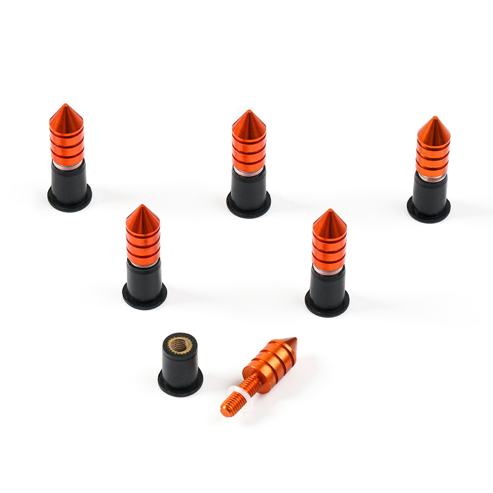 Sportfairings Universal Aluminum Sharp Threaded Windshield Bolts - Orange