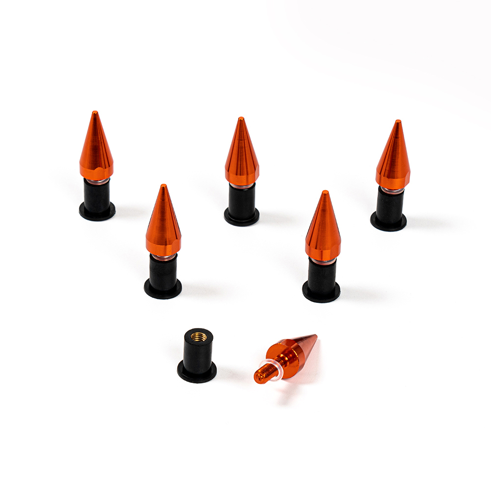 Sportfairings Universal Aluminum Sharp Smooth Windshield Bolts - Orange