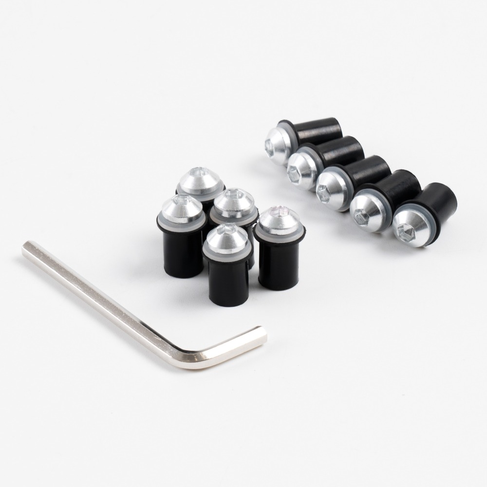 Sportfairings Universal Aluminum Round Smooth Windshield Bolts - Silver