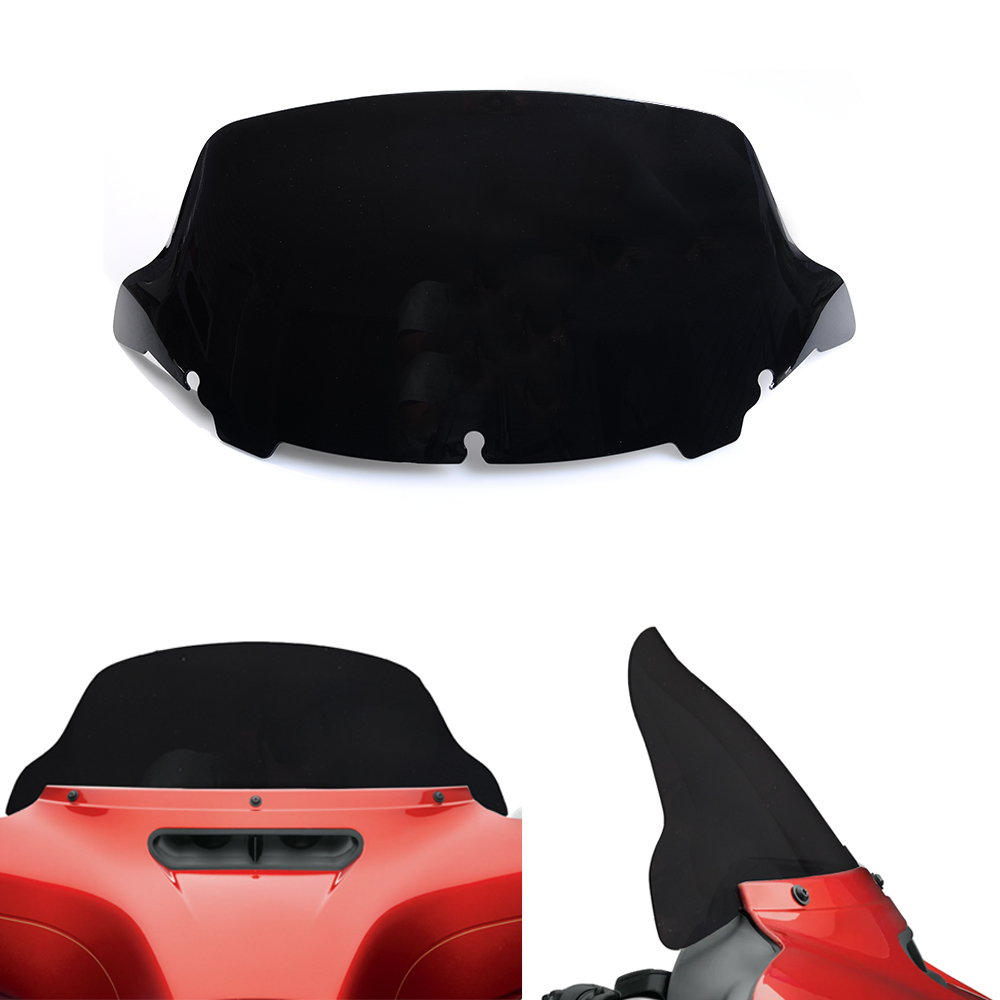 US Stock Black 10.5'' Windshield Windscreen for Harley Touring Street Electra Ultra Glide 2014 15 16 17 18 19 20 21 22 2023