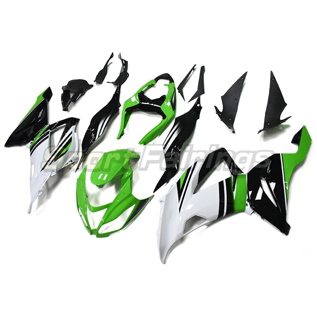 Sportfairings Fairing Kit fit for Kawasaki Ninja ZX6R 2013 - 2018 - White Green Black