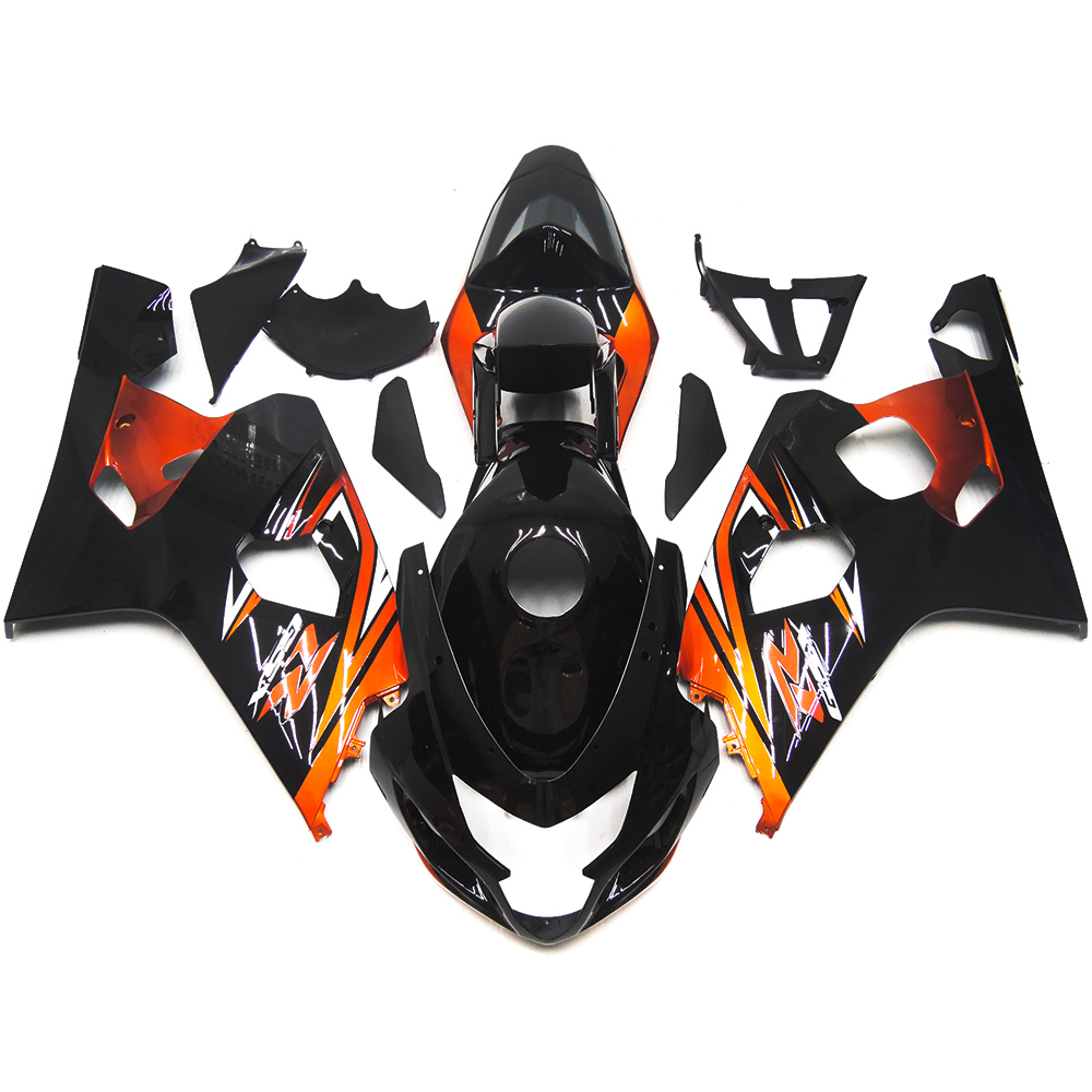 Orange Black Fairing Kit Fit For Suzuki GSXR600 750 2004 2005
