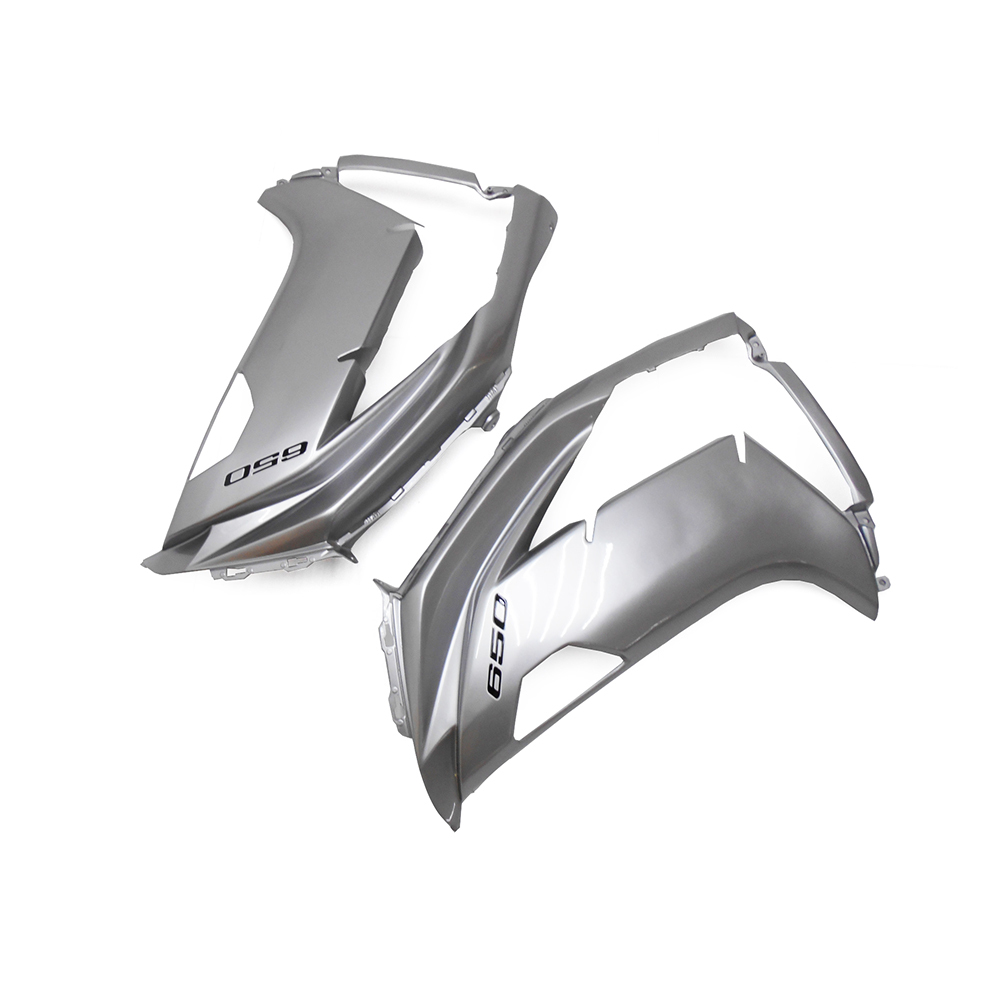 Sportfairings Full Fairing Kit fit for Kawasaki ER-6F Ninja 650 2012 - 2016 - Glossy Silver Black