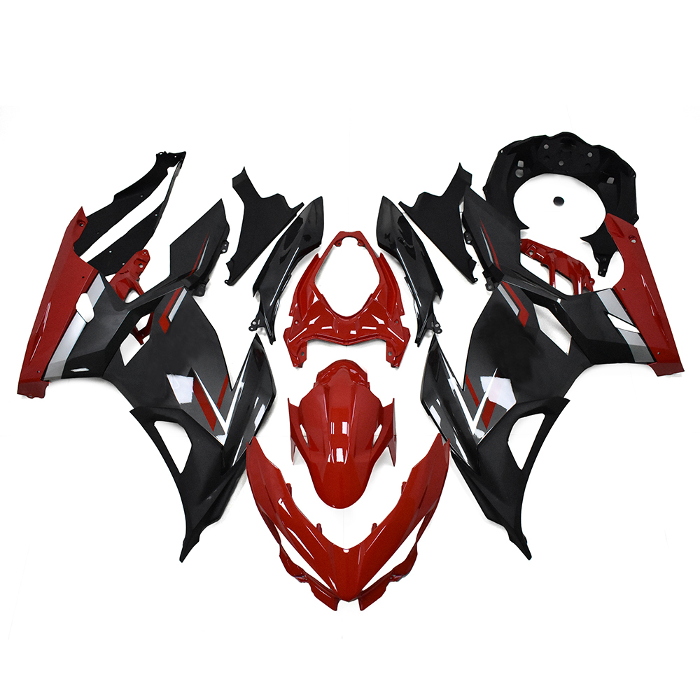 ABS Plastic Full Fairings Kit Fit For Kawasaki Ninja 400 NINJA400 2018 - 2023 - Gloss Red Black