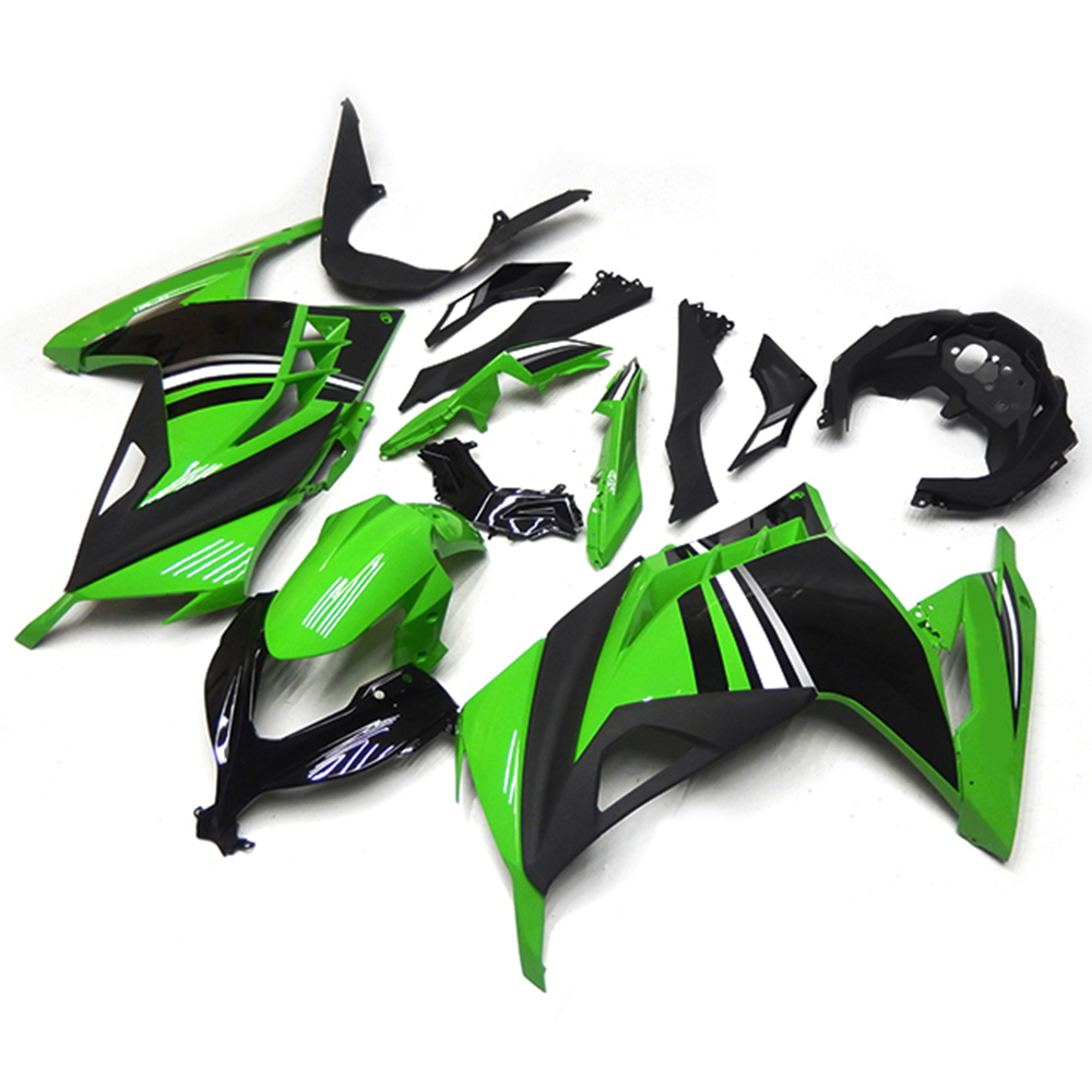 Sportfairings Fairing Kit fit for Kawasaki Ninja 300 2013 - 2017 - Green Black