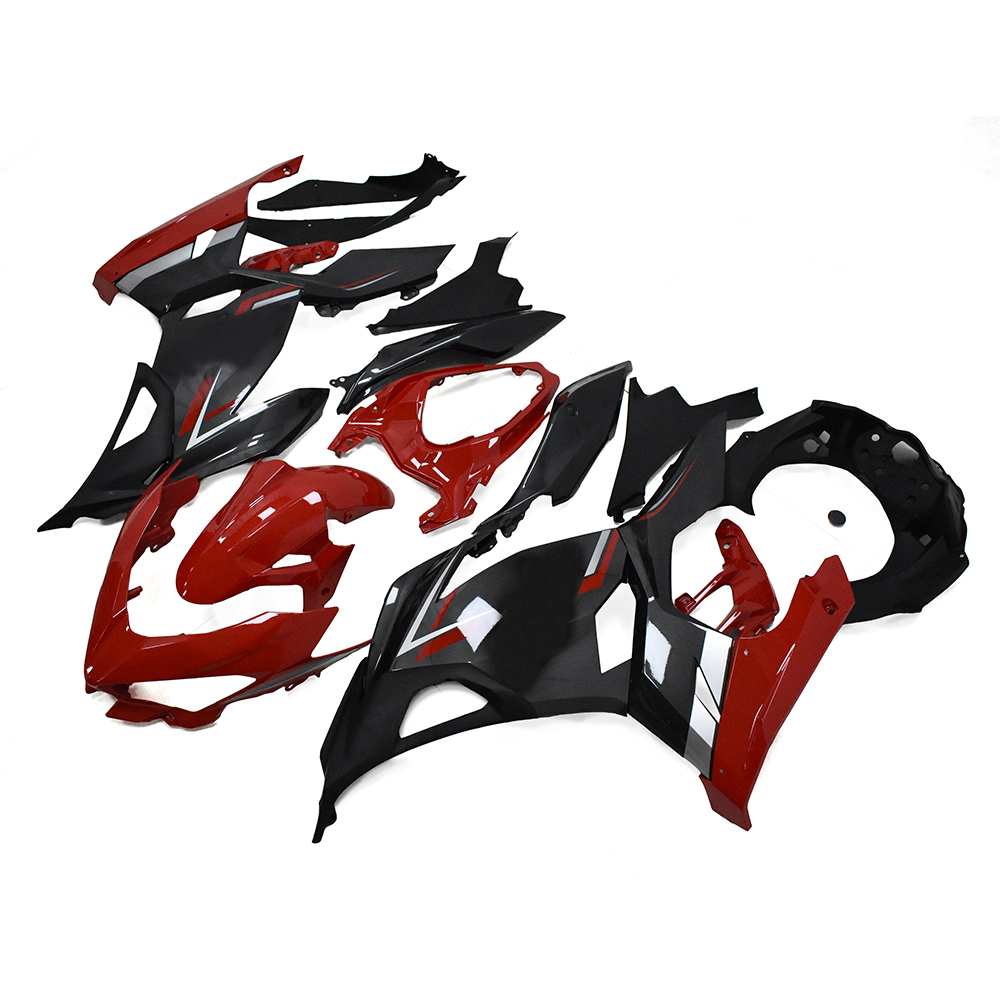 ABS Plastic Full Fairings Kit Fit For Kawasaki Ninja 400 NINJA400 2018 - 2023 - Gloss Red Black