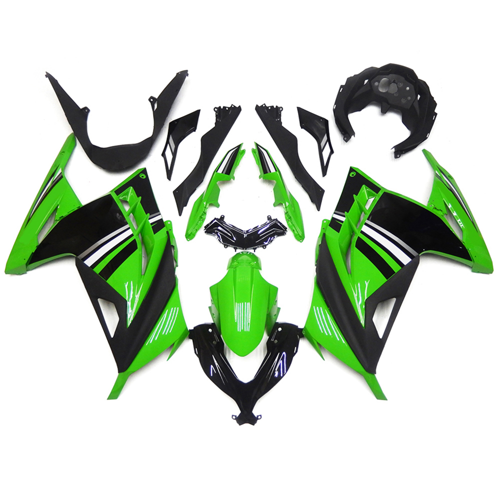 Sportfairings Fairing Kit fit for Kawasaki Ninja 300 2013 - 2017 - Green Black