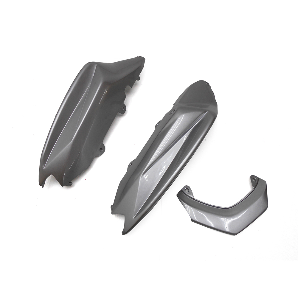 Sportfairings Full Fairing Kit fit for Kawasaki ER-6F Ninja 650 2012 - 2016 - Glossy Silver Black