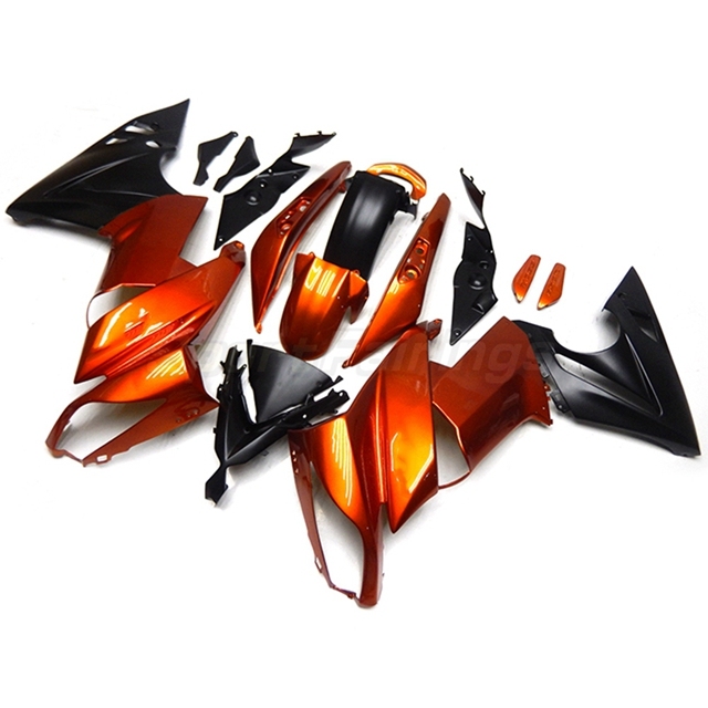 Sportfairings Full Fairing Kit Fit for Kawasaki ER-6F Ninja 650r 2009 - 2011 - Glossy Orange Black