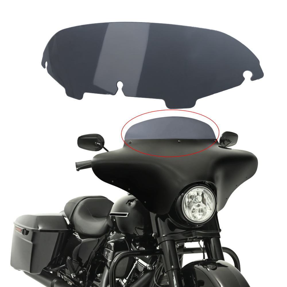 Motorcycle 4.5" Round Windscreen Windshield Fit for 1996-2013 Harley Electra Glide, Street Glide, Ultra Limited and Tri Glide