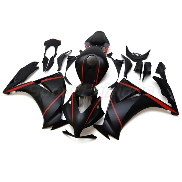 Fairing Kit fit for Honda CBR1000RR 2012 - 2016 - Matte Black with Red Lines