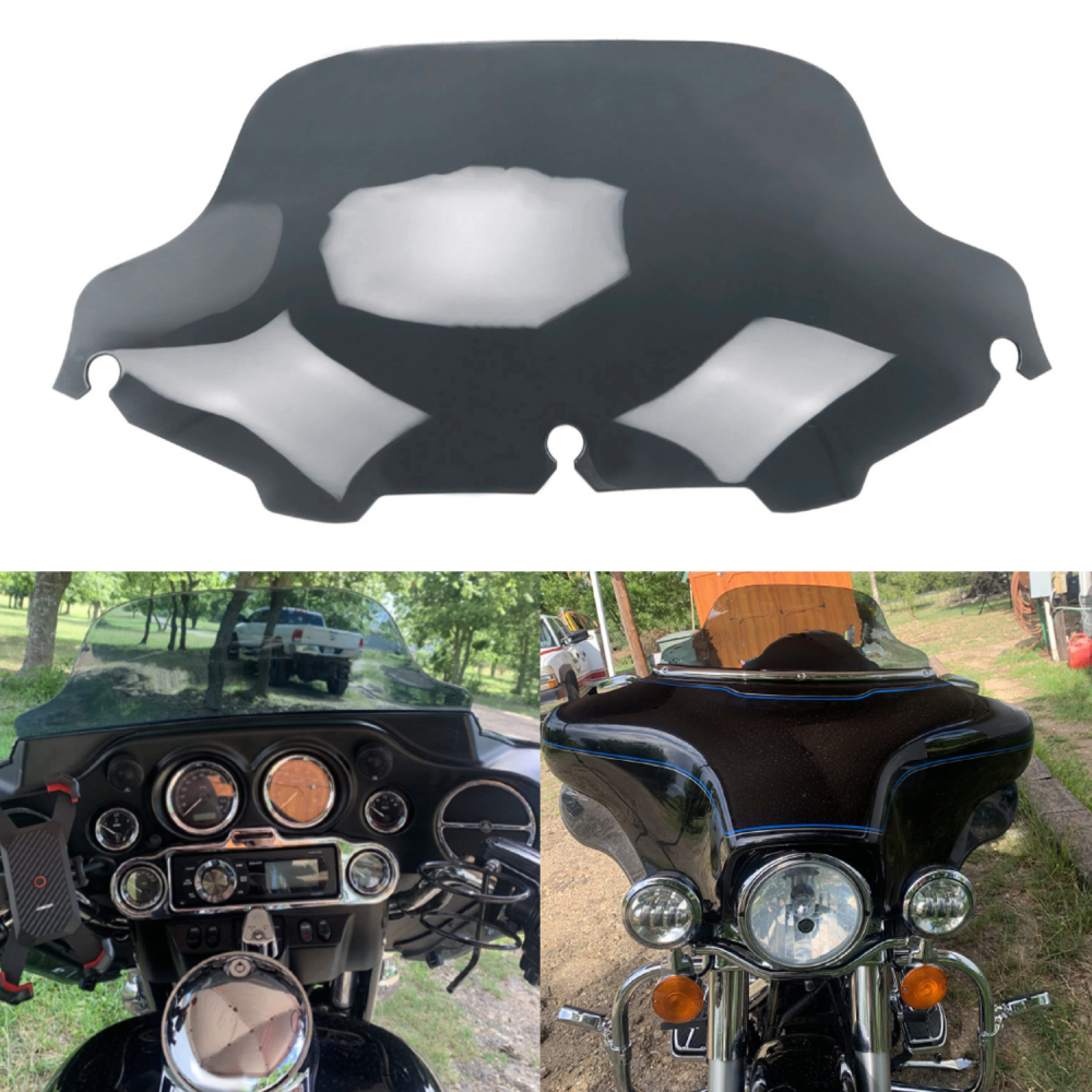 Motorcycle 8" Wave Windscreen Windshield Fit for 1996-2013 Harley Electra Glide, Street Glide, Ultra Limited and Tri Glide