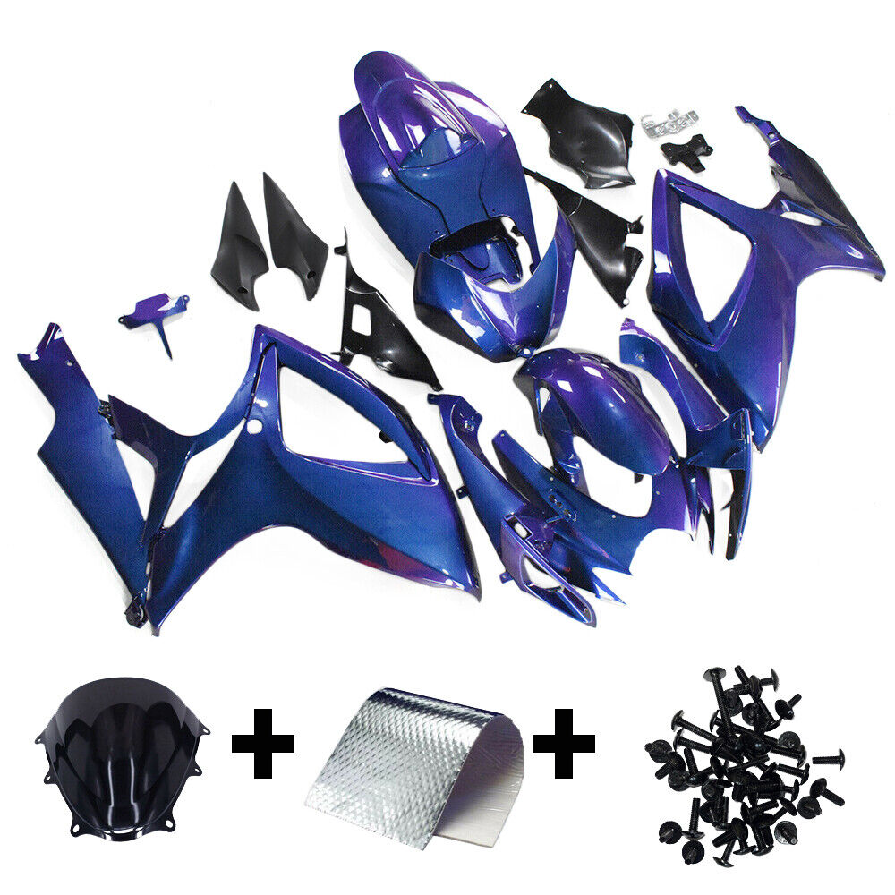 Fairings Body Kit For Suzuki GSXR600 GSXR750 2006 2007 Black Silver ABS