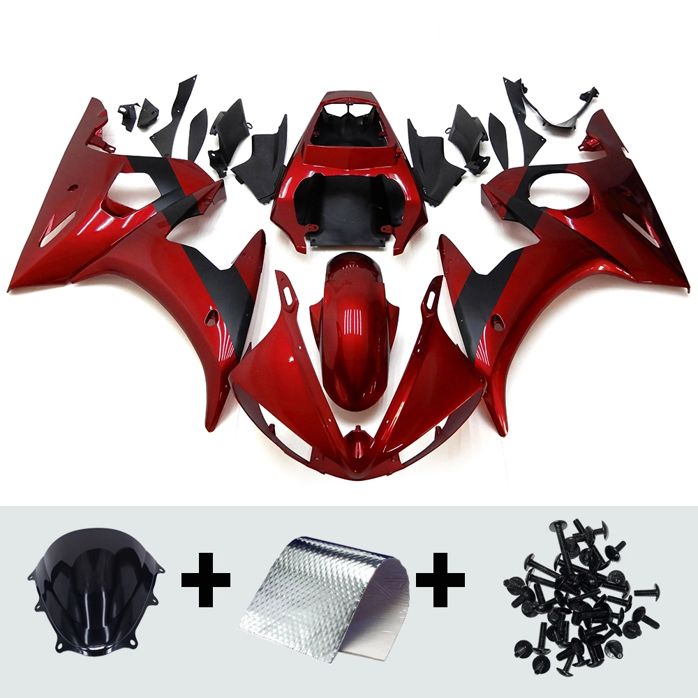 Gloss Red ABS Plastics Fairings for Yamaha YZF R6 2003 2004 2005 ...