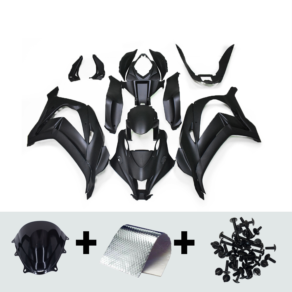 Matte Black ABS Fairings Kit for Ninja ZX10R 2016 2017 2018 2019 2020 ZX1000