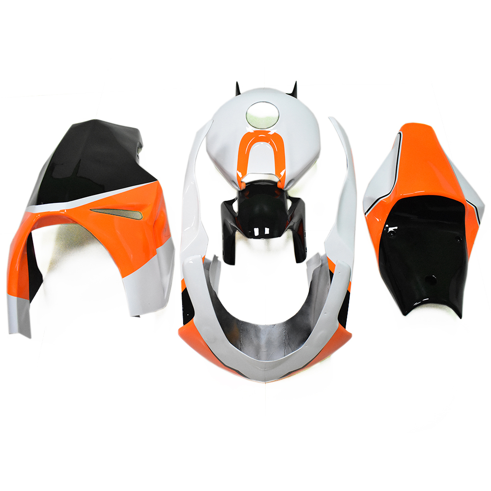 Fiberglass Racing Fairing Kit Fit For Honda CBR1000RR 2004 - 2005 - White Orange Black