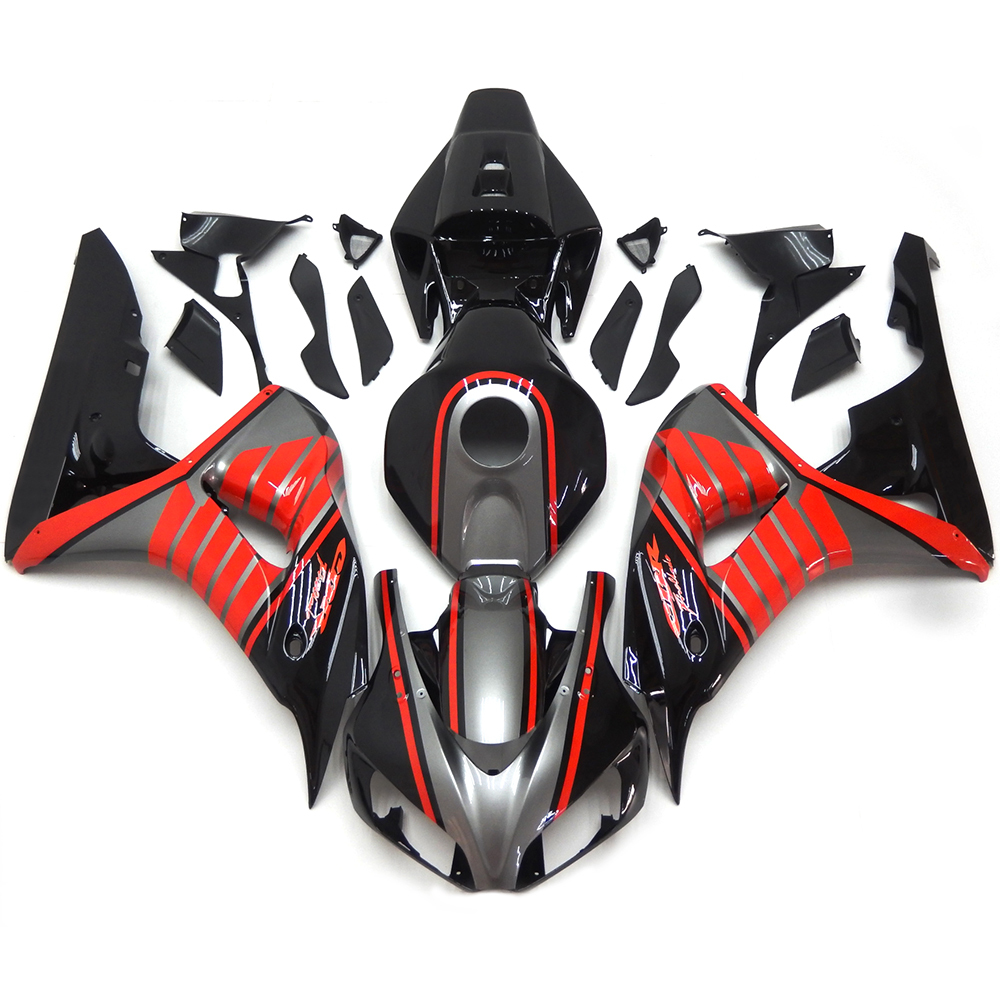 Fairing Kit Fit For Honda CBR1000RR 2006 - 2007 - Gloss Black Red Grey