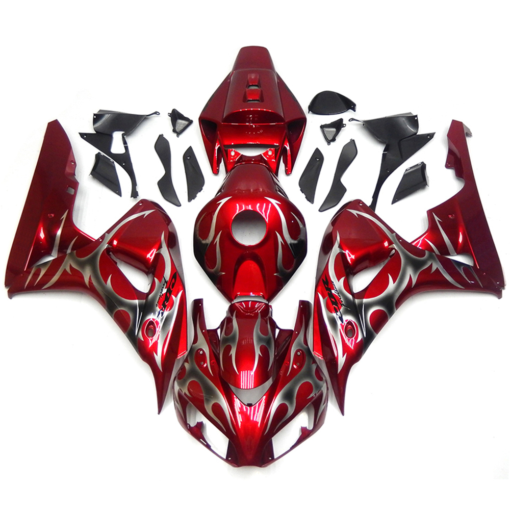 Fairing Kit Fit For Honda CBR1000RR 2006 - 2007 - Red Silver Flame Black