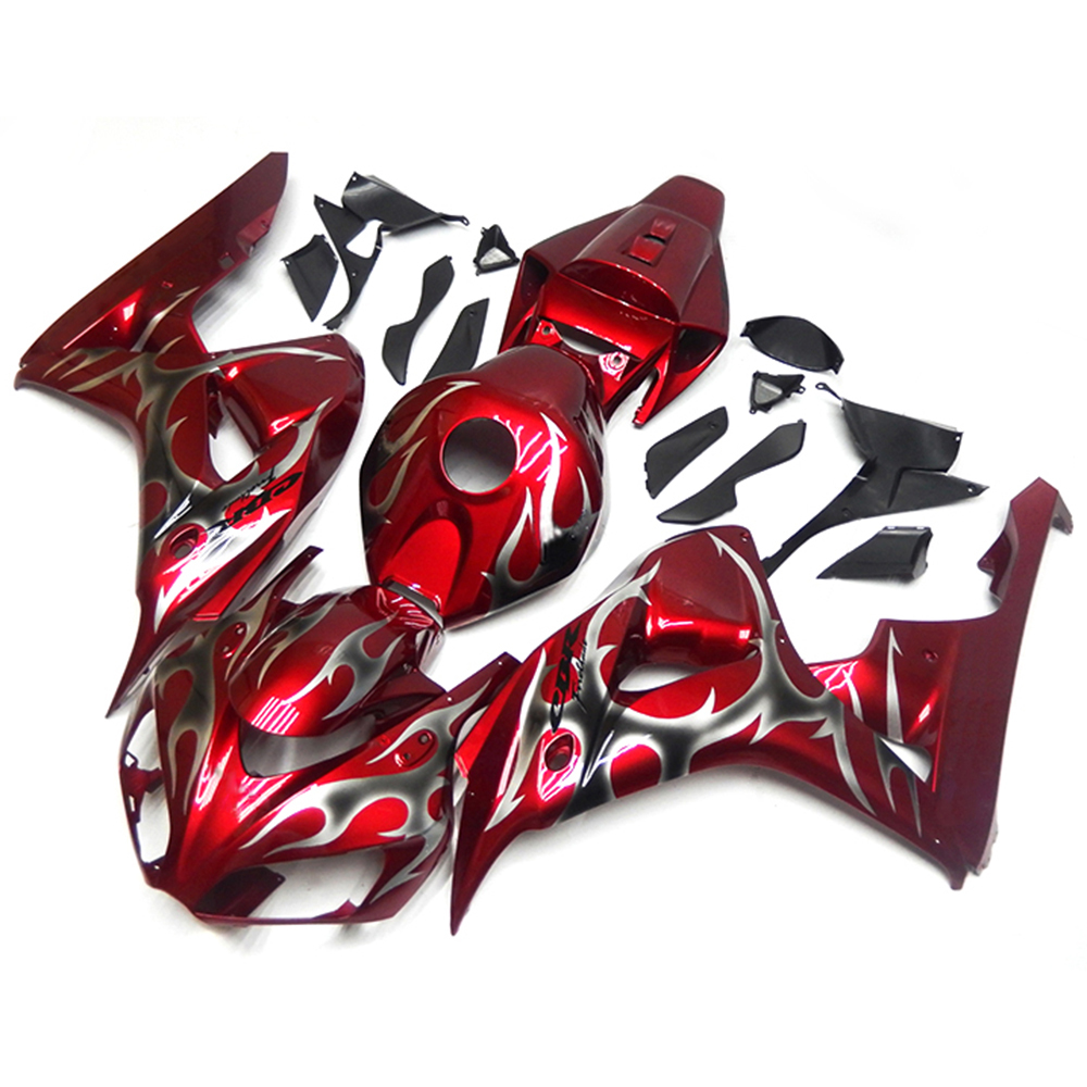 Fairing Kit Fit For Honda CBR1000RR 2006 - 2007 - Red Silver Flame Black
