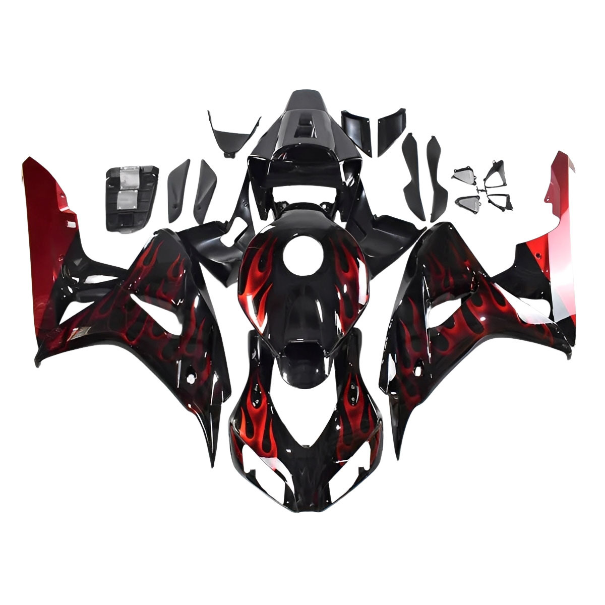 Fairing Kit Fit For Honda CBR1000RR 2006 - 2007 - Black Red Flame