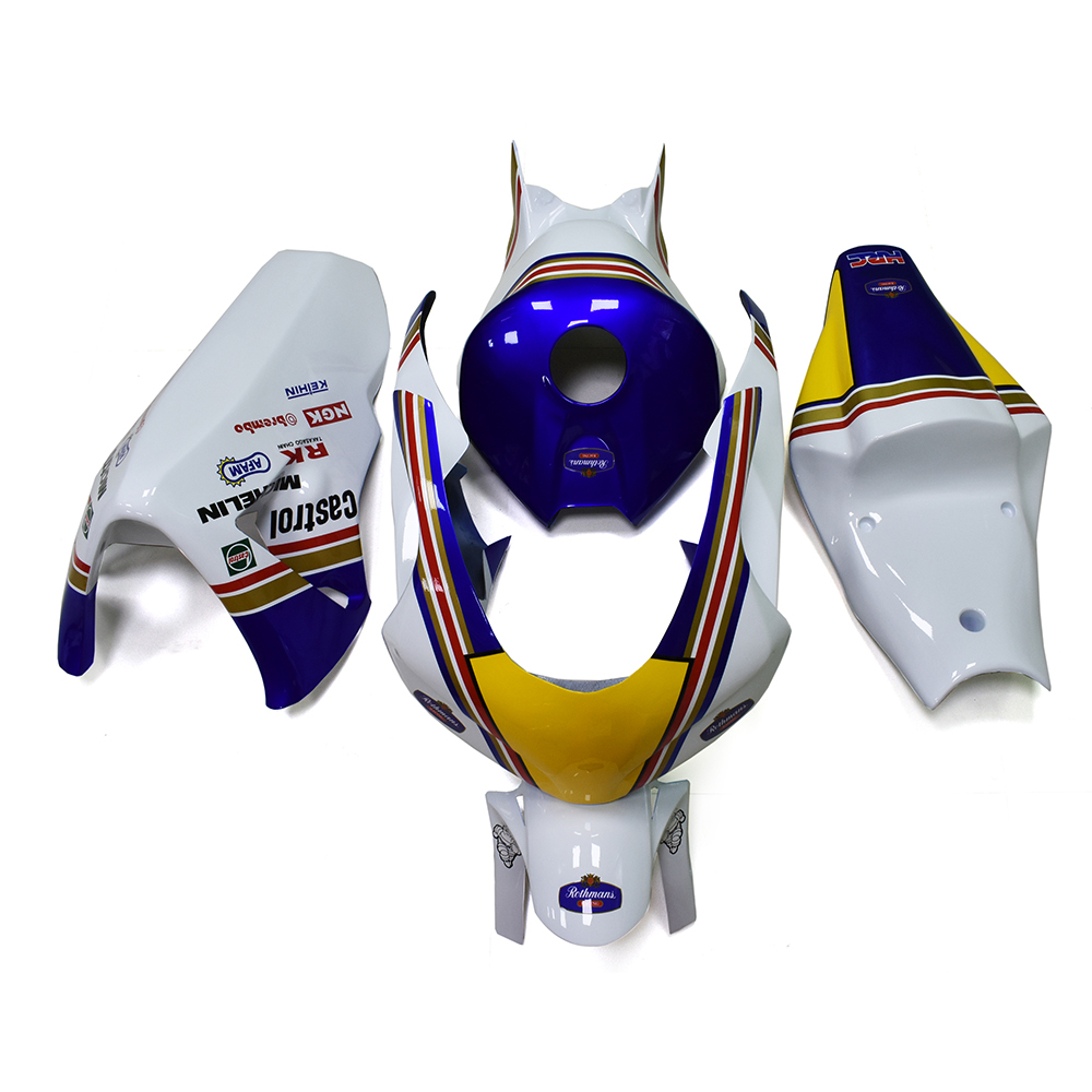 Fiberglass Racing Fairing Kit Fit For Honda CBR1000RR 2004 - 2005 - White Blue Yellow