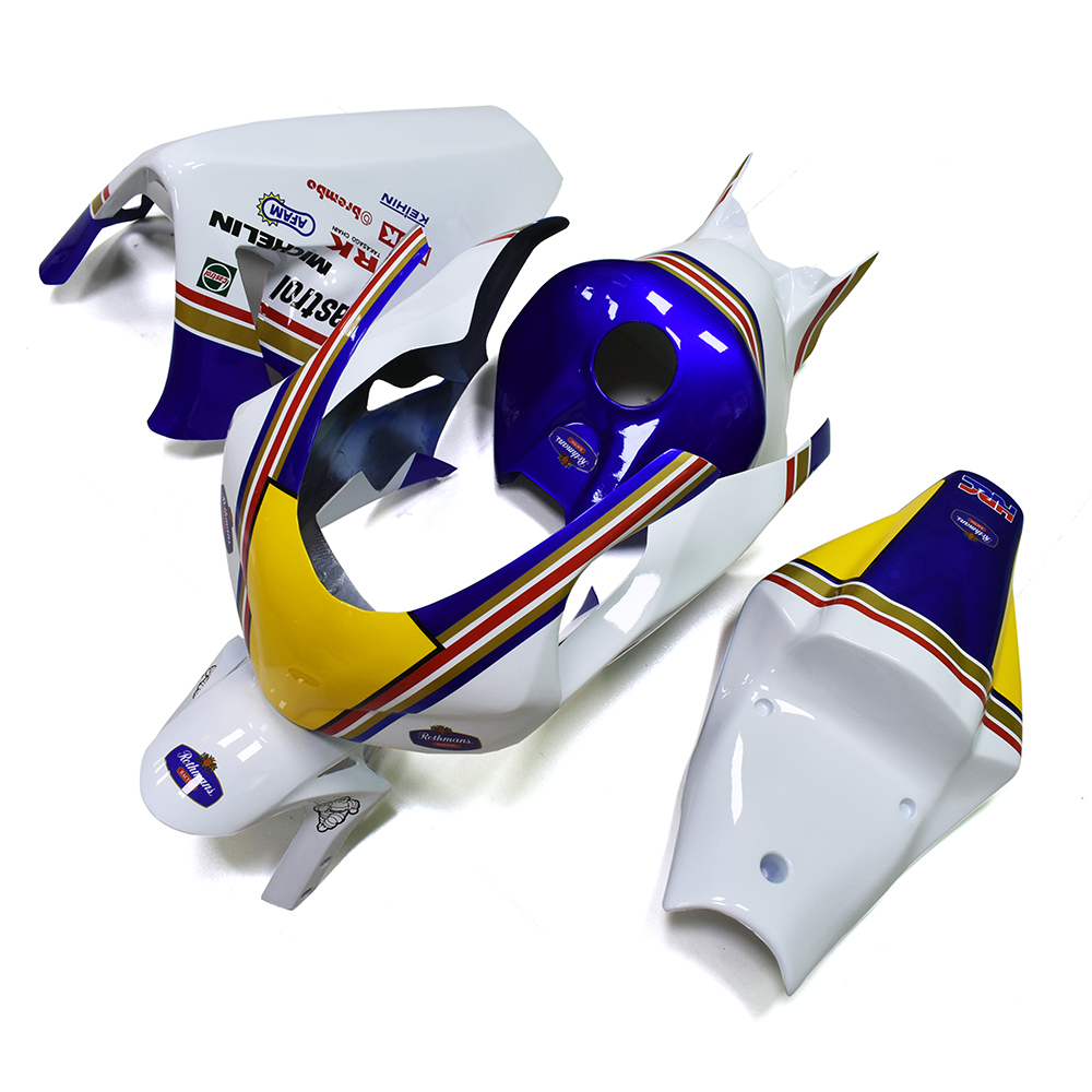 Fiberglass Racing Fairing Kit Fit For Honda CBR1000RR 2004 - 2005 - White Blue Yellow