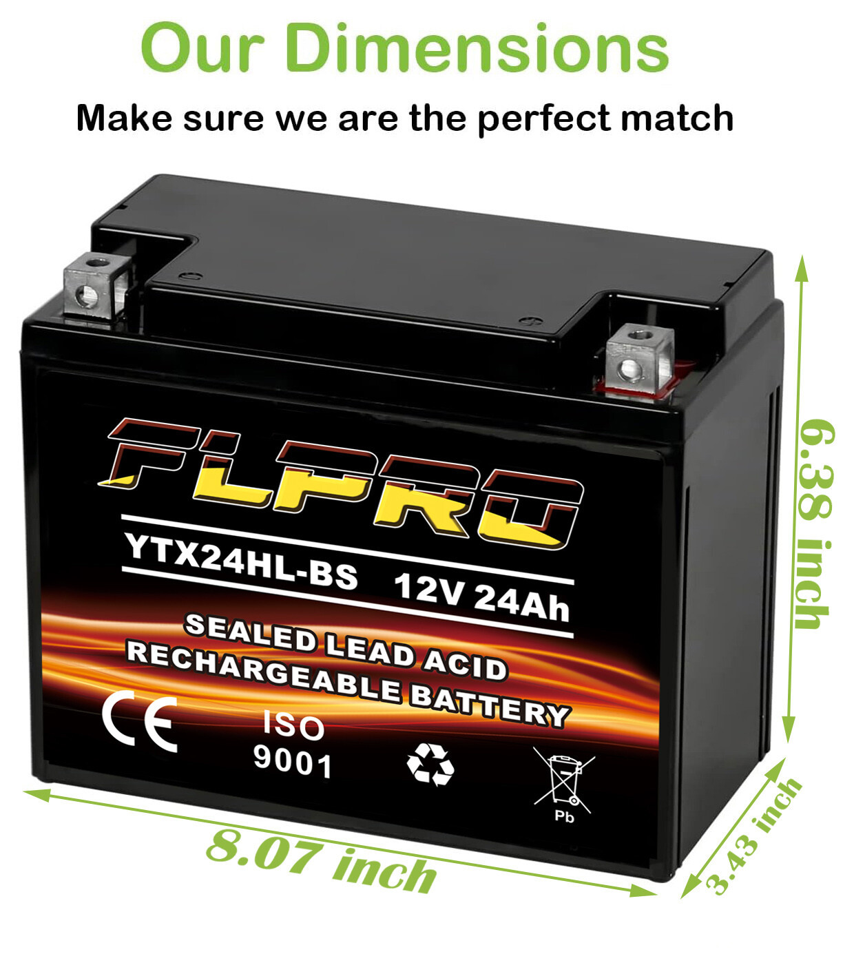 YTX24HL-BS 12V 24 Ah Battery for Can-Am Spyder RS RT F3 998 1330 2008-2016