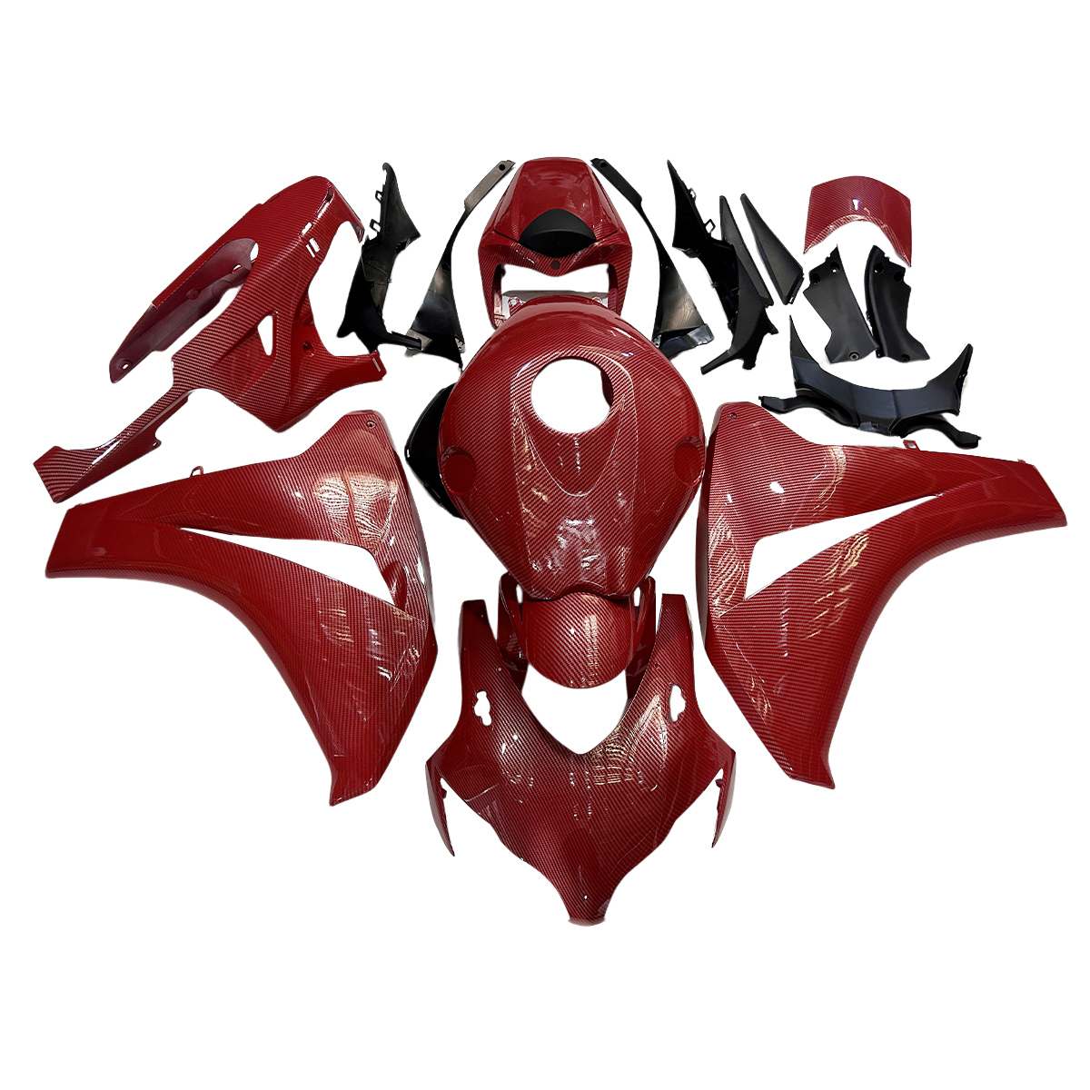Fairing Kit Fit For Honda CBR1000RR 2008 2009 2010 2011 - Red Black Imitation Carbon Fiber