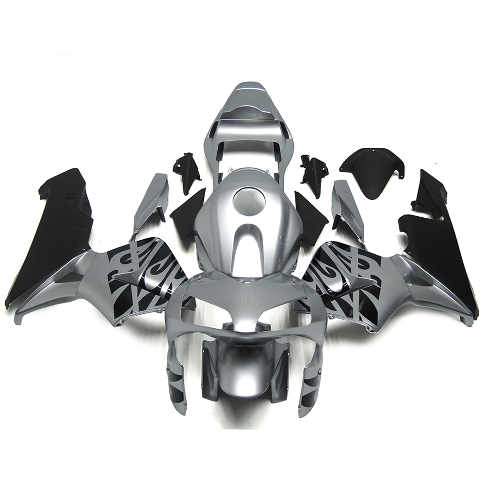 Fairing Kit Fit For Honda CBR1000RR 2003 - 2004 - Silver with Black Pattern