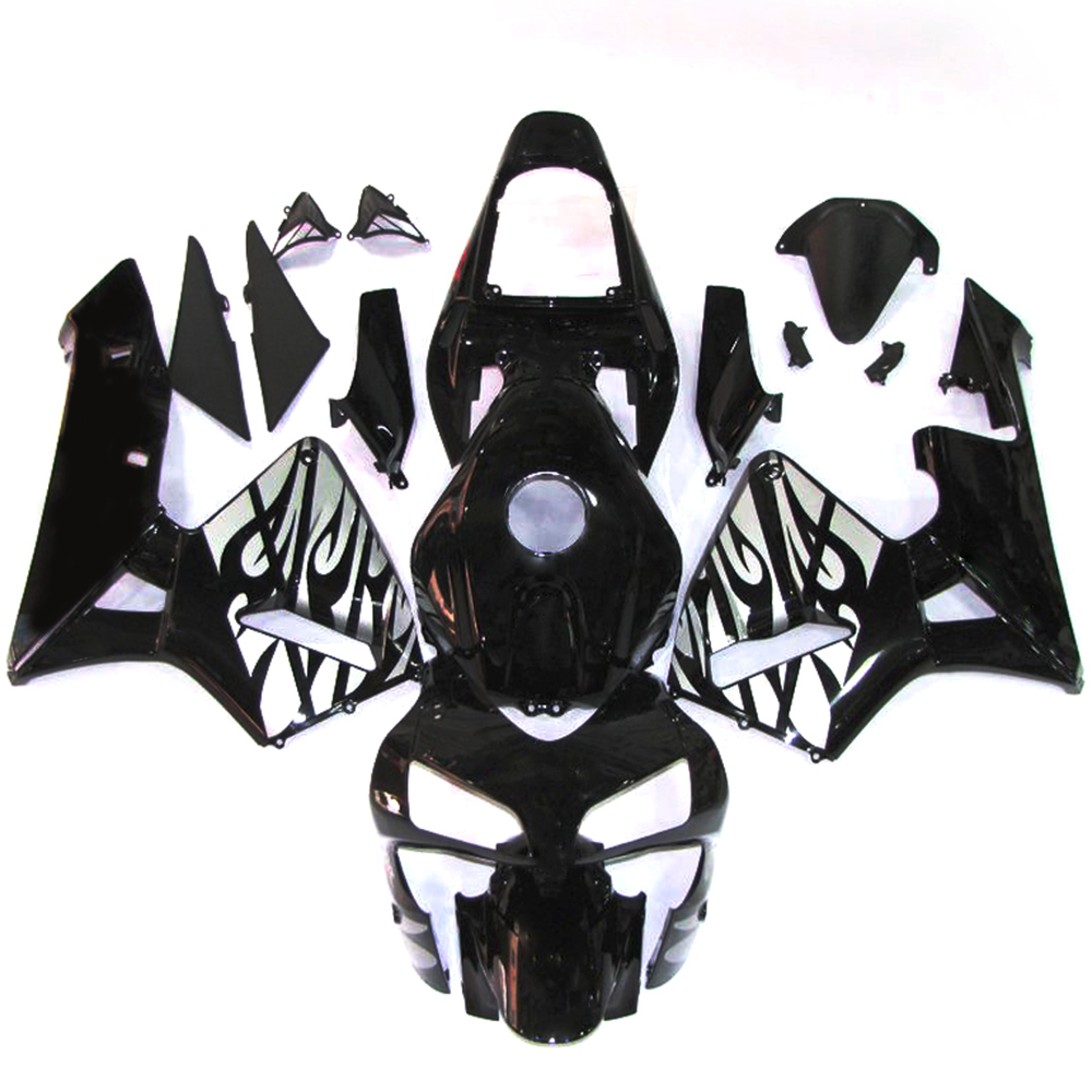Fairing Kit Fit For Honda CBR1000RR 2003 - 2004 - Black Grey Flame