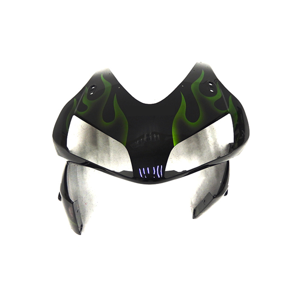 Fairing Kit Fit For Honda CBR1000RR 2003 - 2004 - Black w/ Green Flames Pattern