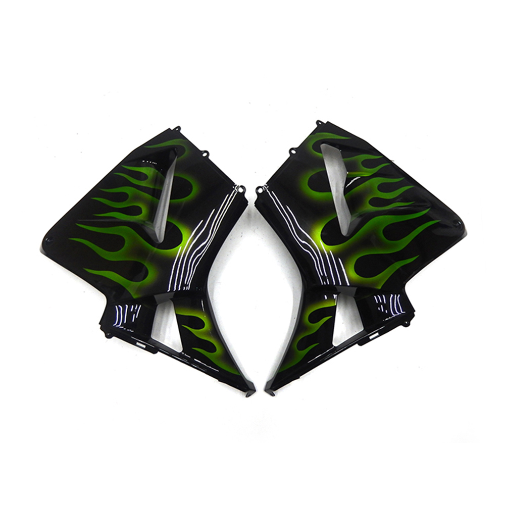 Fairing Kit Fit For Honda CBR1000RR 2003 - 2004 - Black w/ Green Flames Pattern