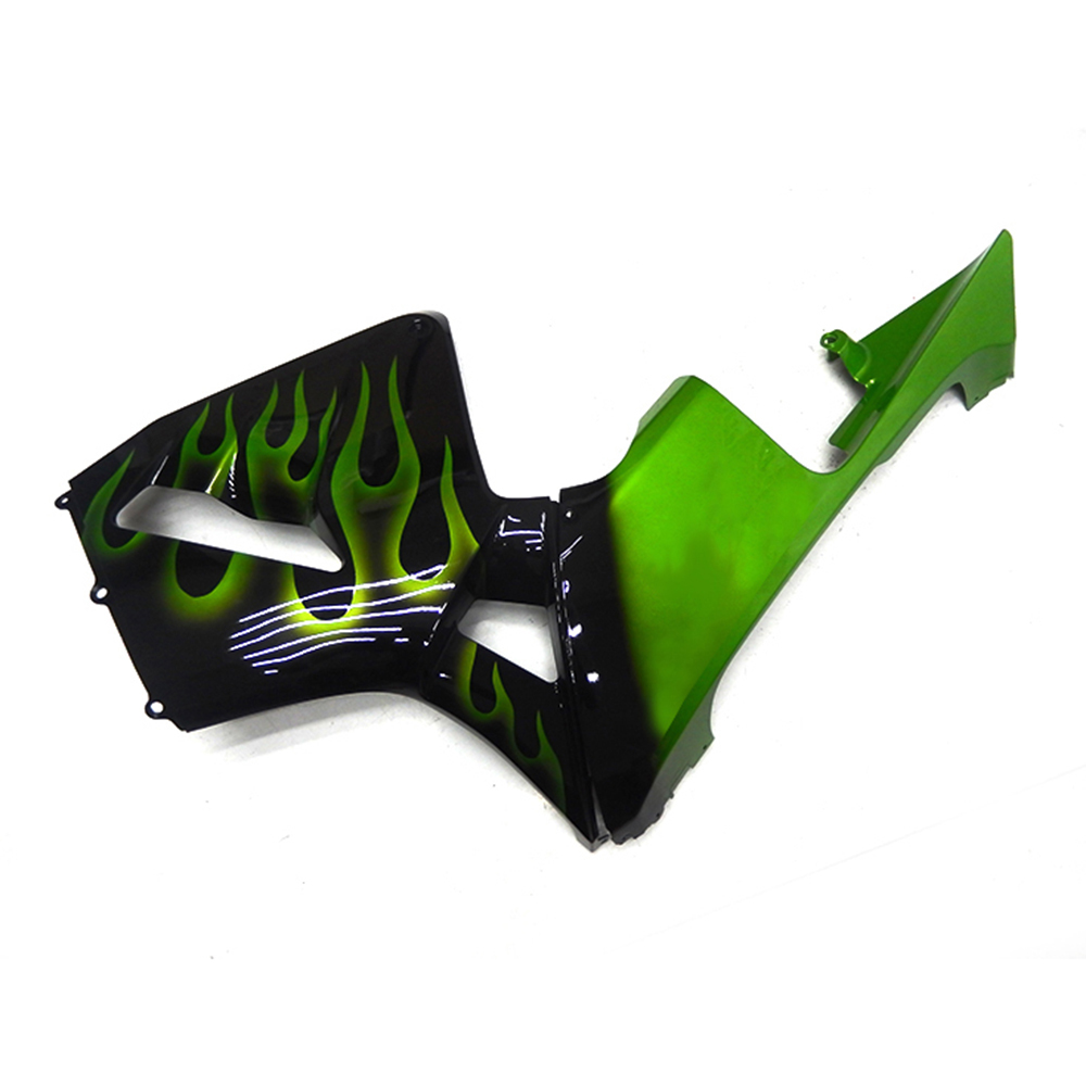 Fairing Kit Fit For Honda CBR1000RR 2003 - 2004 - Black w/ Green Flames Pattern