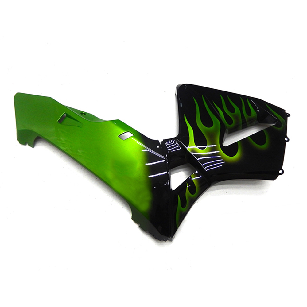 Fairing Kit Fit For Honda CBR1000RR 2003 - 2004 - Black w/ Green Flames Pattern