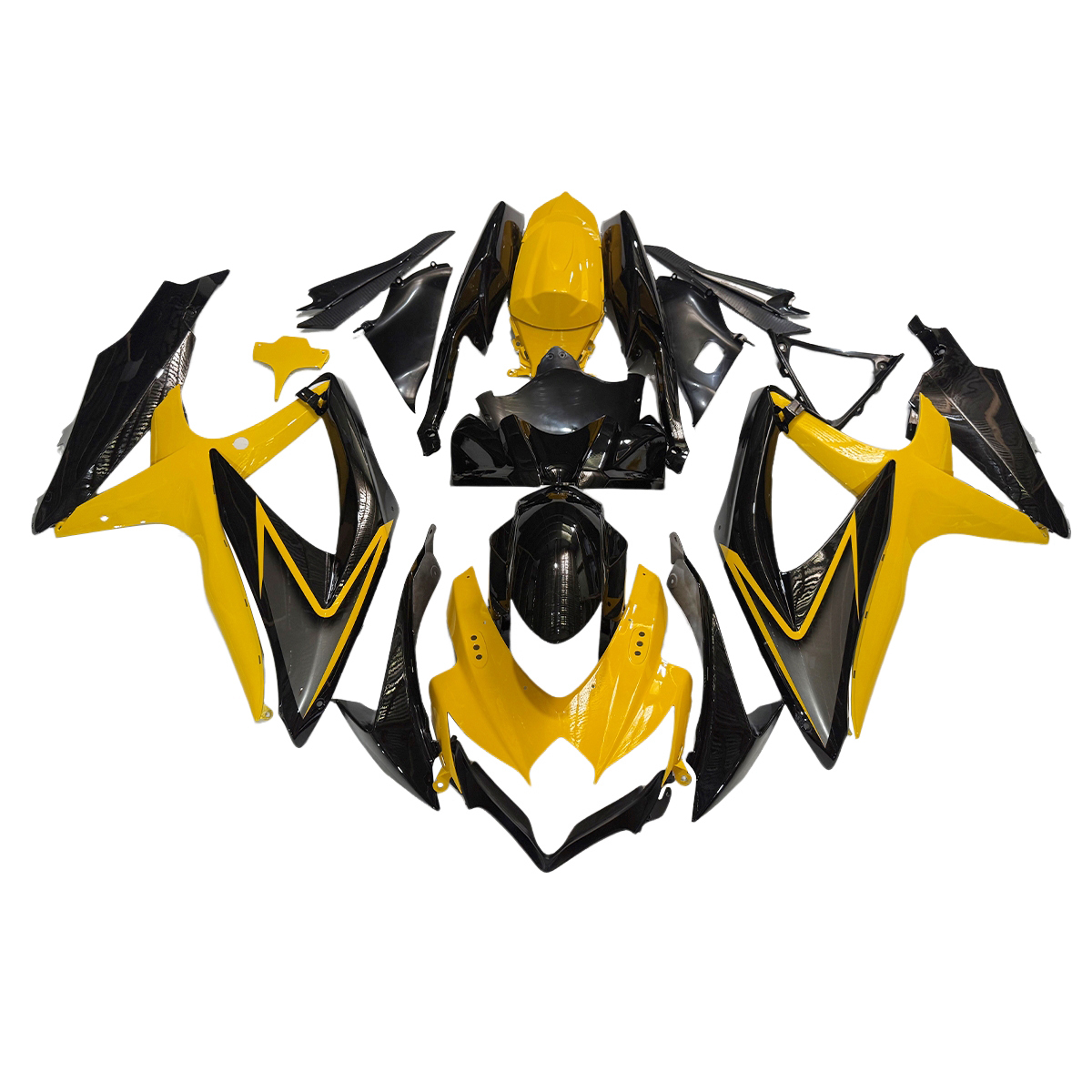 Fairing Kit Fit For Suzuki GSXR600 GSXR750 2008 2009 2010 - Yellow Black Deep Grey