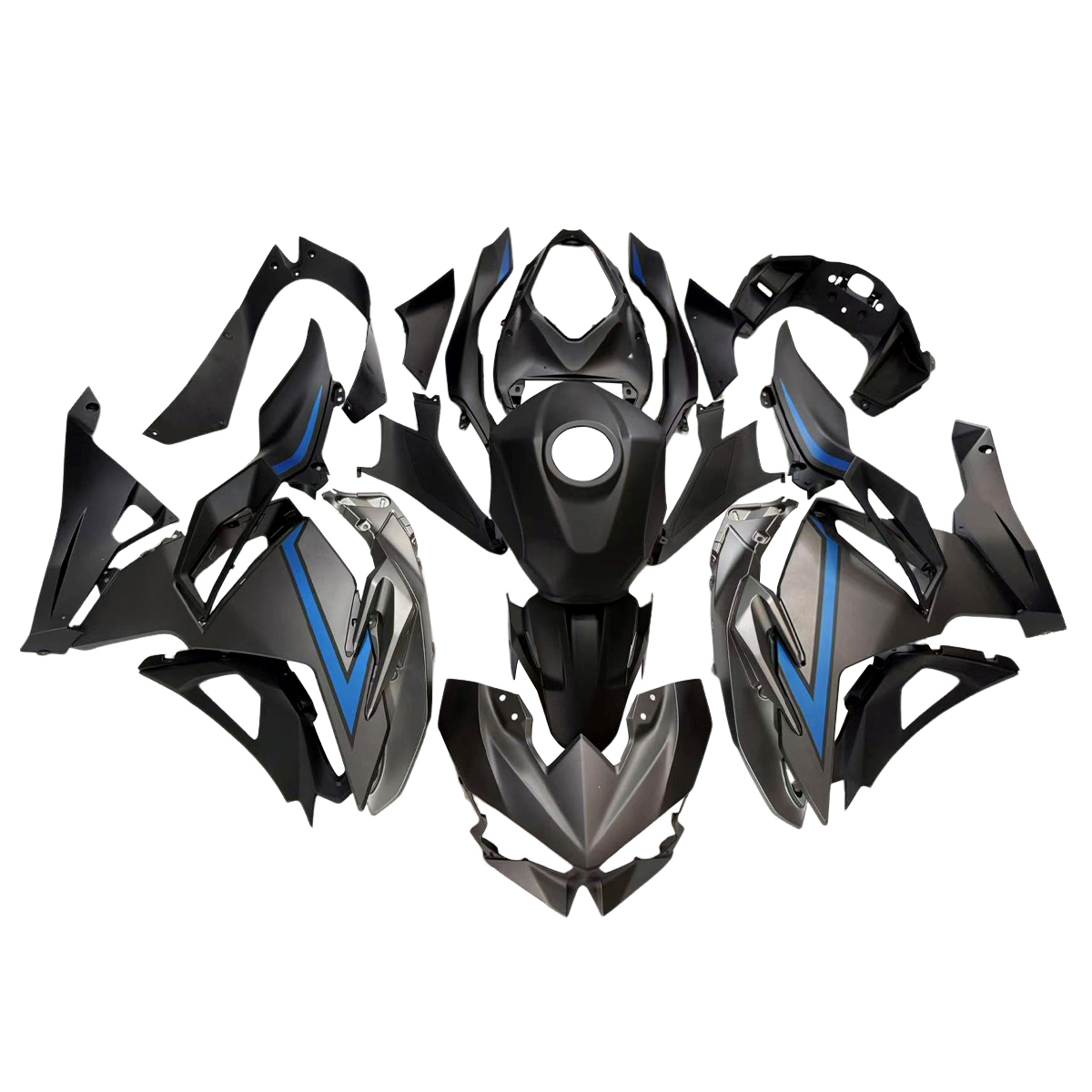 Fairing Kit Fit For Kawasaki Ninja 500 2024 - 2025 - Matte Black Blue